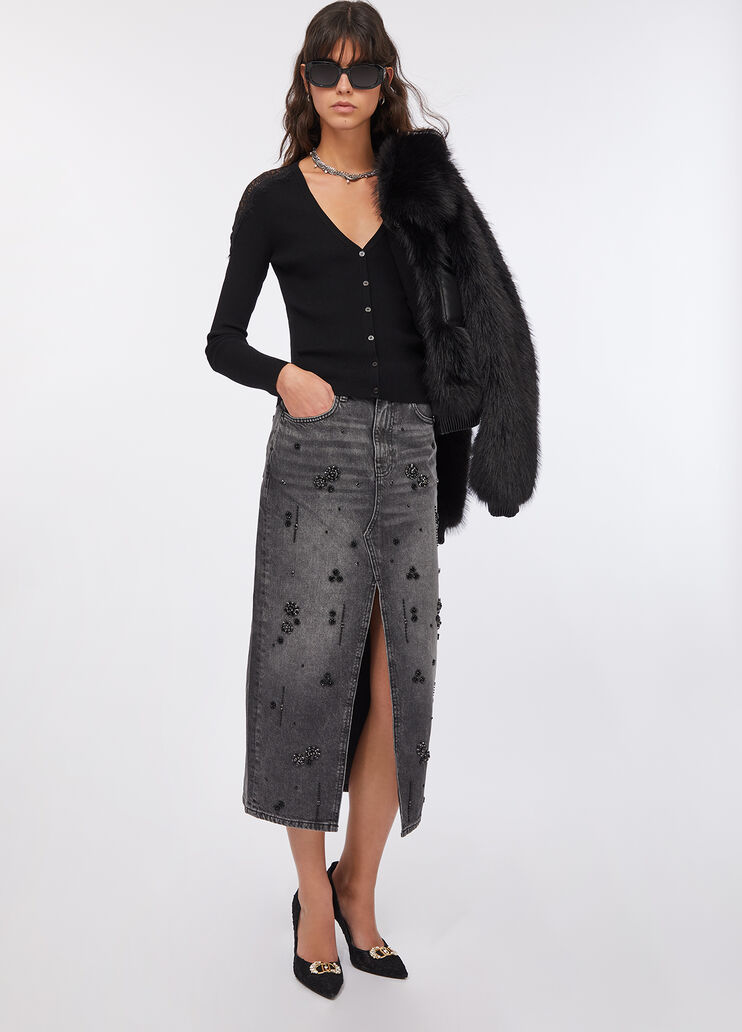 Cardigan with lace black Liu Jo - large image number 5