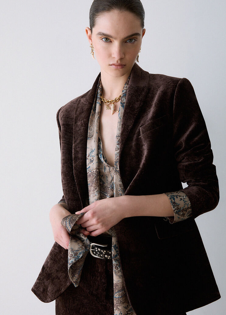 Velvet blazer dark brown Liu Jo - medium