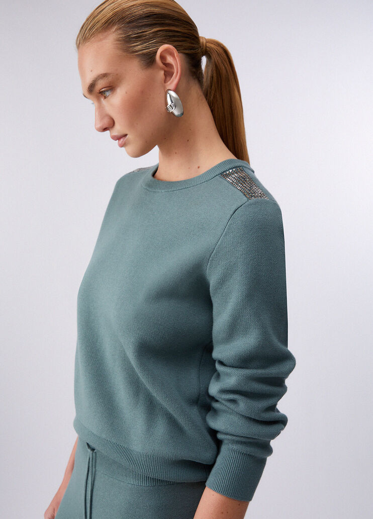 Jersey con cuentas verde militar Liu Jo - medium