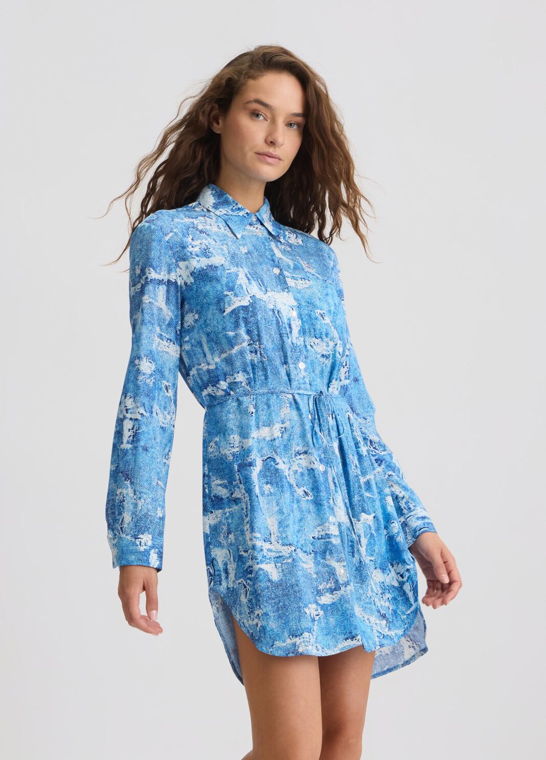 Vestido camisero efecto denim estampado de denim Liu Jo - large image number 0