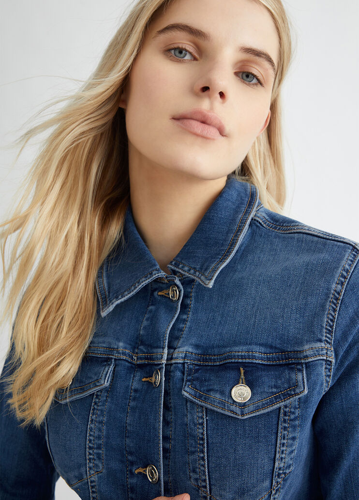 Denim jacket with strings colour blue denim Liu Jo