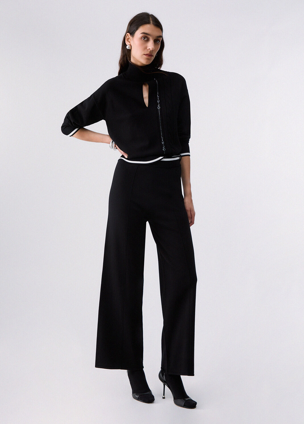 Turtleneck Sweater with Cut-Out black Liu Jo - large image number 5