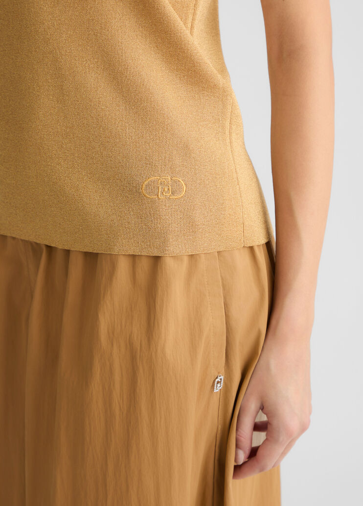 Gold knit top gold-colour Liu Jo - large image number 4 Gold knit top gold-colour Liu Jo - large image number 4