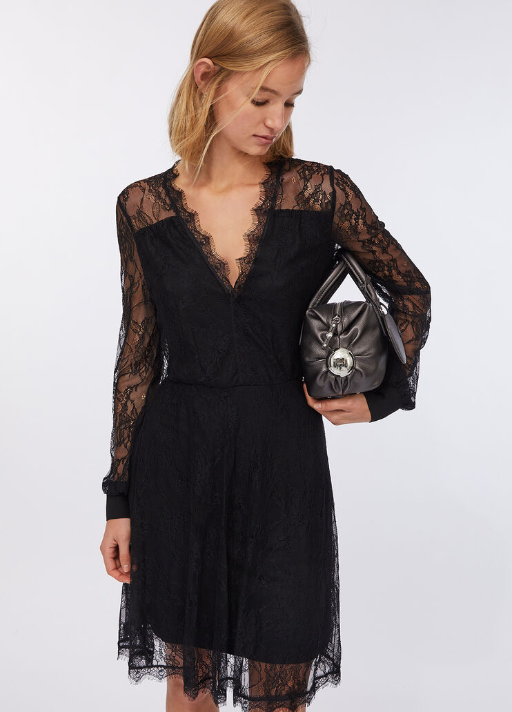 Short lace dress black Liu Jo - large image number 4 Short lace dress black Liu Jo - large image number 4