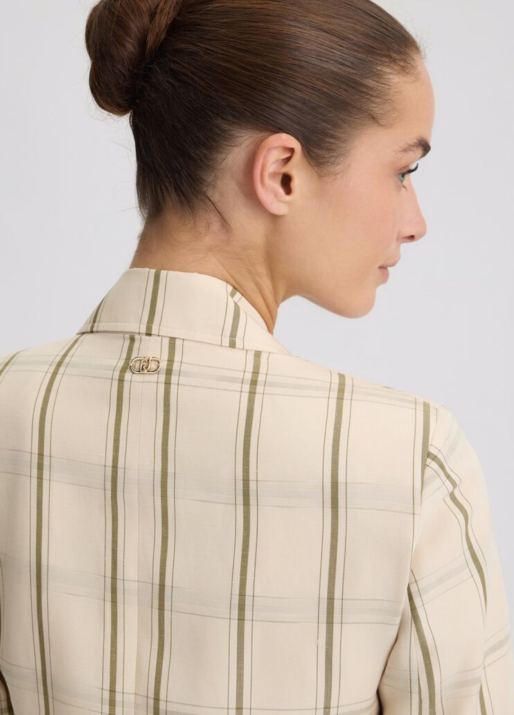 Linen check blazer beige Liu Jo - large image number 4 Linen check blazer beige Liu Jo - large image number 4