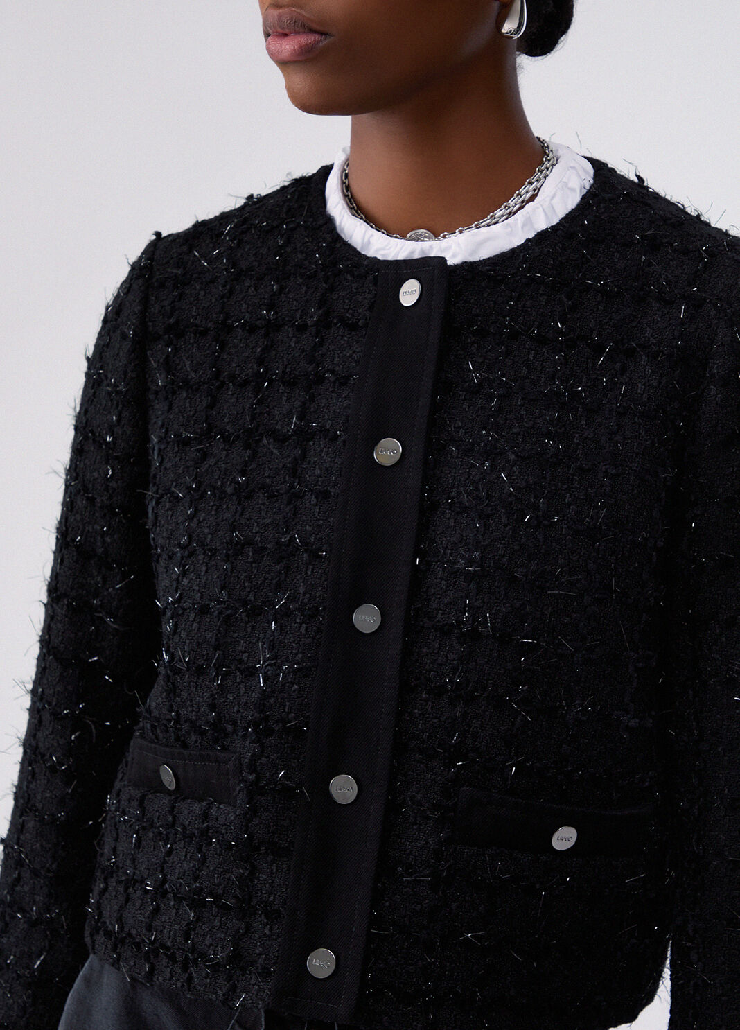 Boucl&eacute;-Jacke schwarz Liu Jo - large image number 4