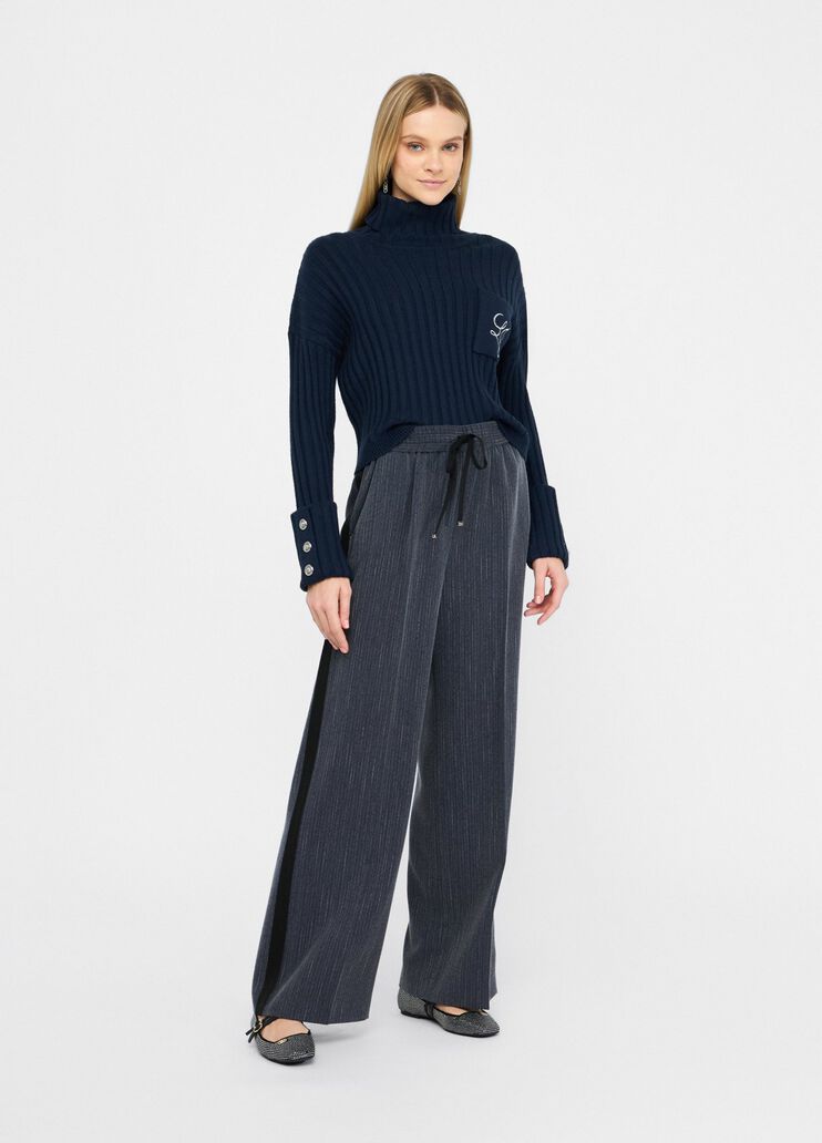 Pinstripe flannel trousers blue pinstripe Liu Jo - medium Pinstripe flannel trousers blue pinstripe Liu Jo - medium