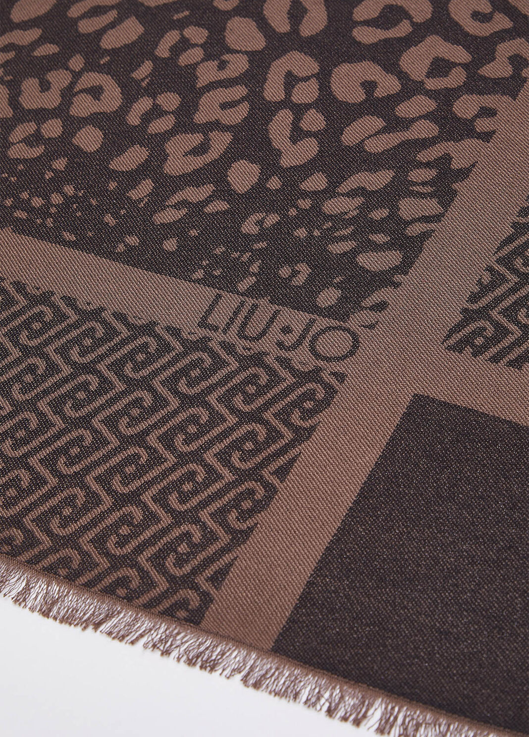 Stole jacquard animal-print with logo black Liu Jo - large image number 3