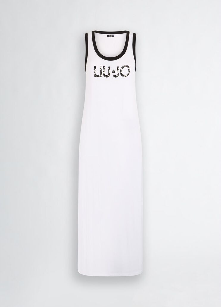 Long dress with logo white/black Liu Jo - large image number 6 Long dress with logo white/black Liu Jo - large image number 6