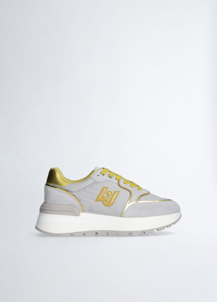 Platform sneakers in suede and nylon grey/yellow Liu Jo - medium Platform sneakers in suede and nylon grey/yellow Liu Jo - medium