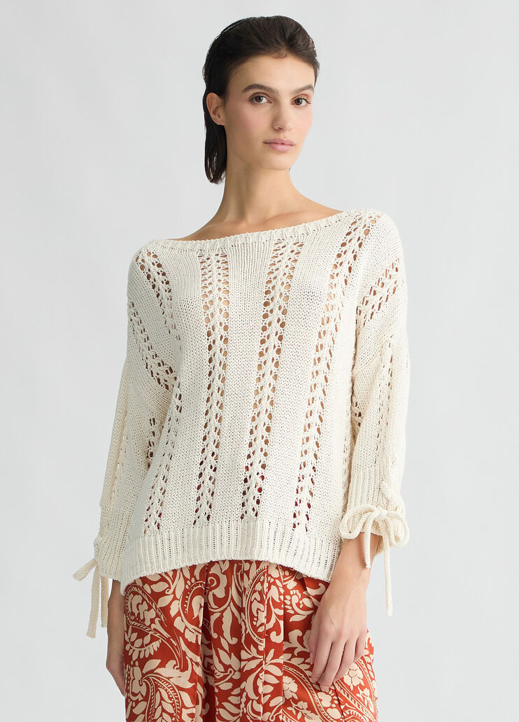 Cotton blend sweater  white wool Liu Jo - medium Cotton blend sweater  white wool Liu Jo - medium