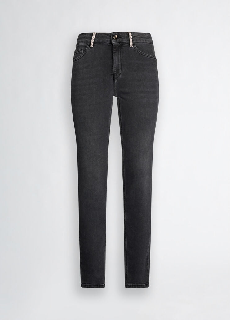 Skinny jeans with rhinestones black denim Liu Jo - large image number 6 Skinny jeans with rhinestones black denim Liu Jo - large image number 6
