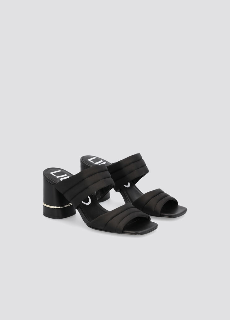 Bold satin sandals with heel black Liu Jo - large image number 1 Bold satin sandals with heel black Liu Jo - large image number 1