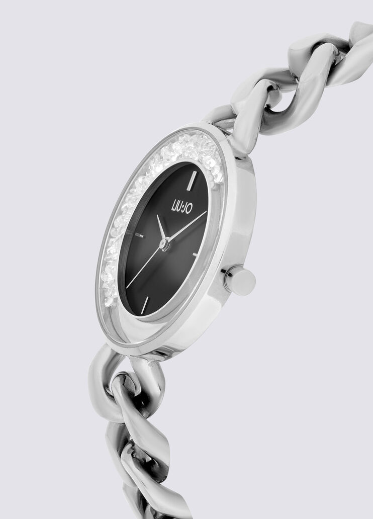Steel watch with bejewelled chain silver Liu Jo - large image number 2 Steel watch with bejewelled chain silver Liu Jo - large image number 2