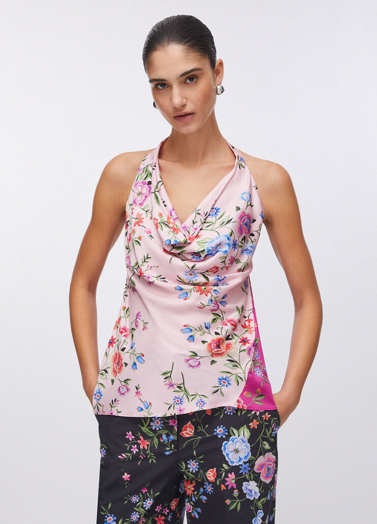 Blumentop aus Satin Rosa Liu Jo - large image number 0