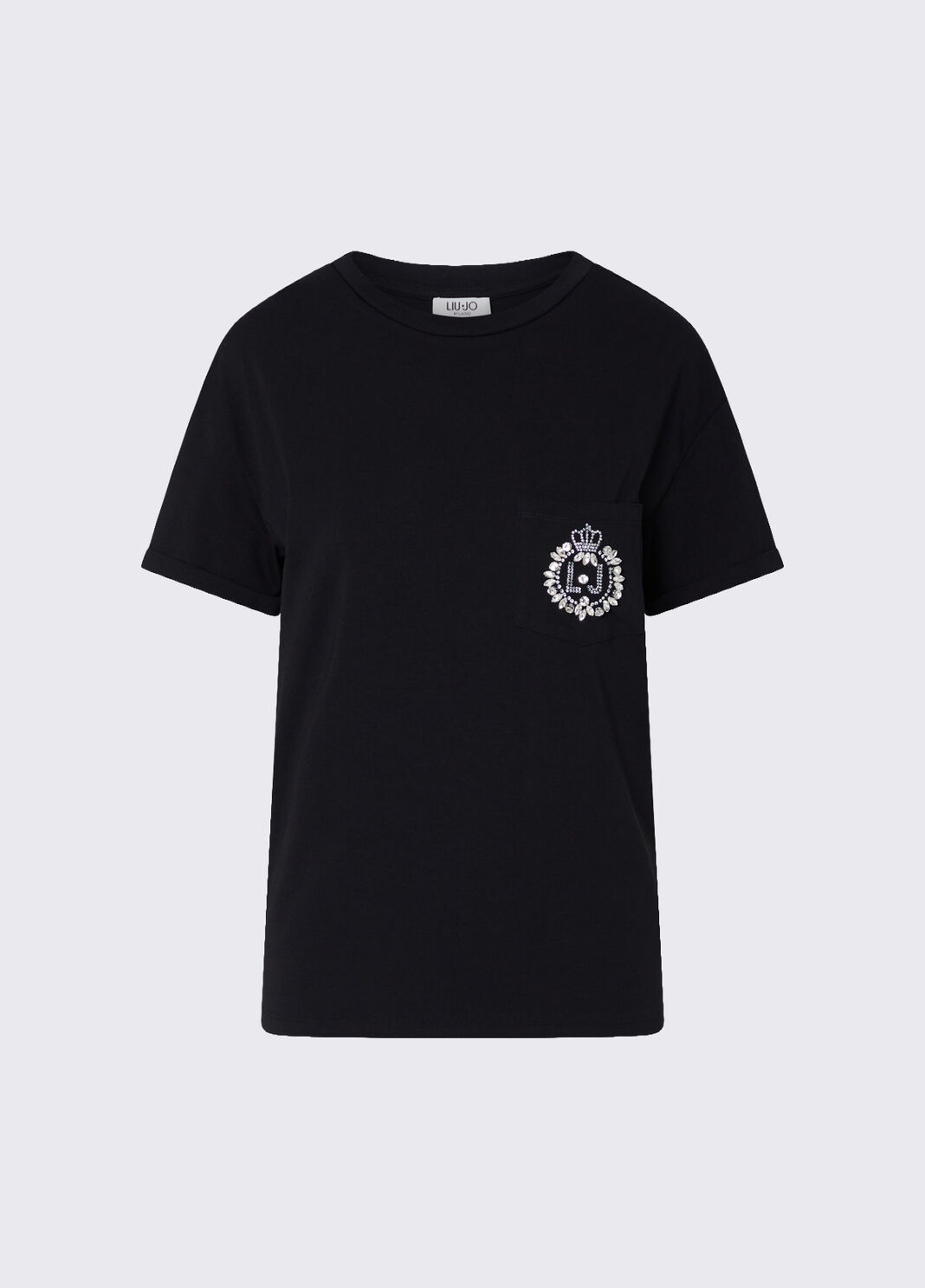 Boxy T-shirt with Jewel Pocket black Liu Jo - large image number 6
