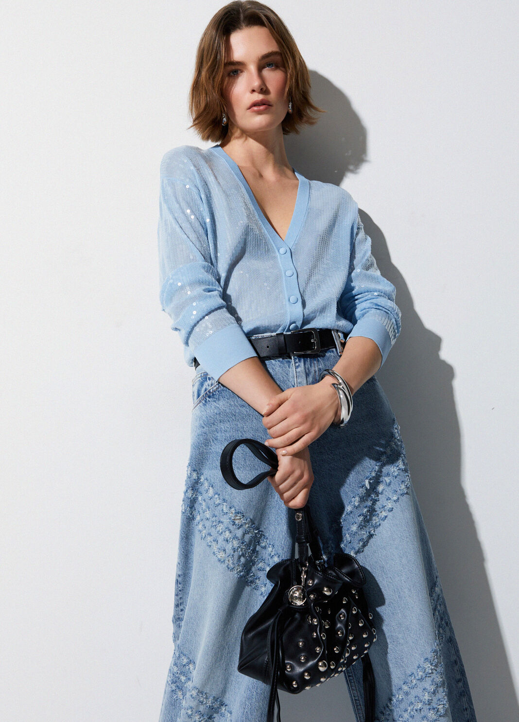 Cardigan mit Pailletten Hellblau Liu Jo - large image number 2