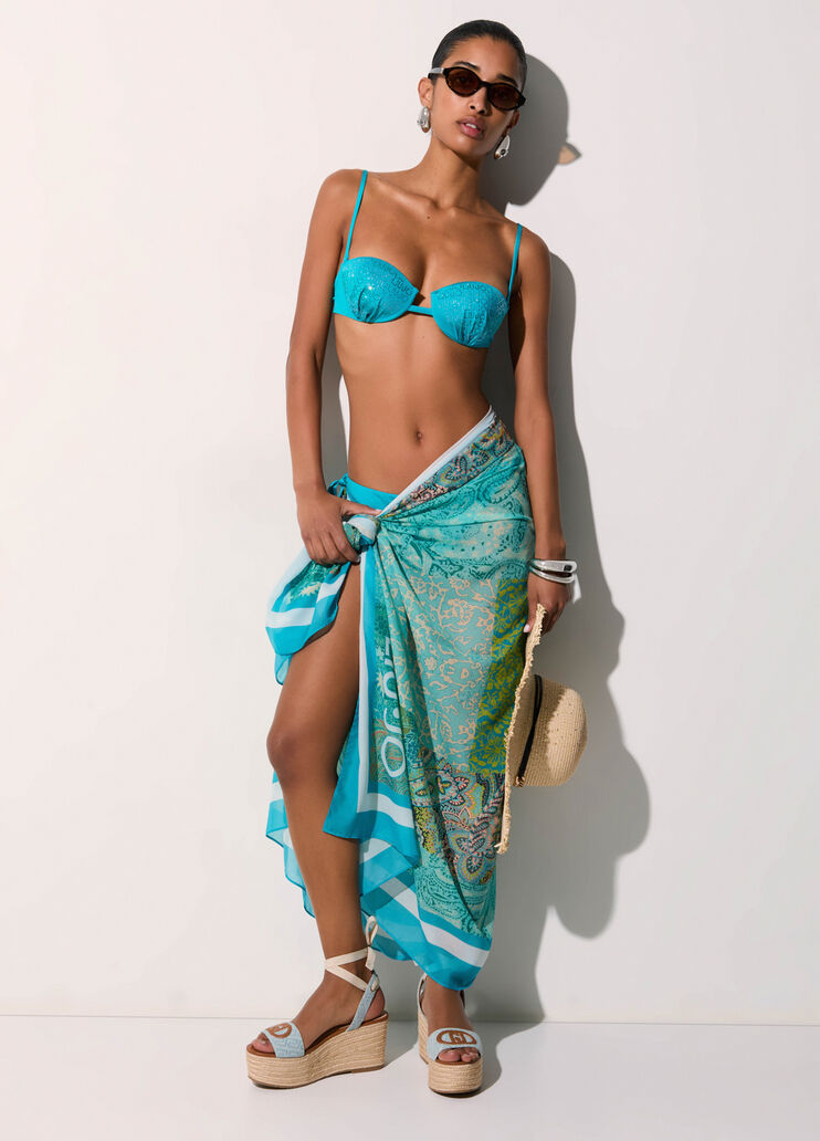 Pareo aus bedrucktem Chiffon Aquagr&uuml;n Liu Jo - medium