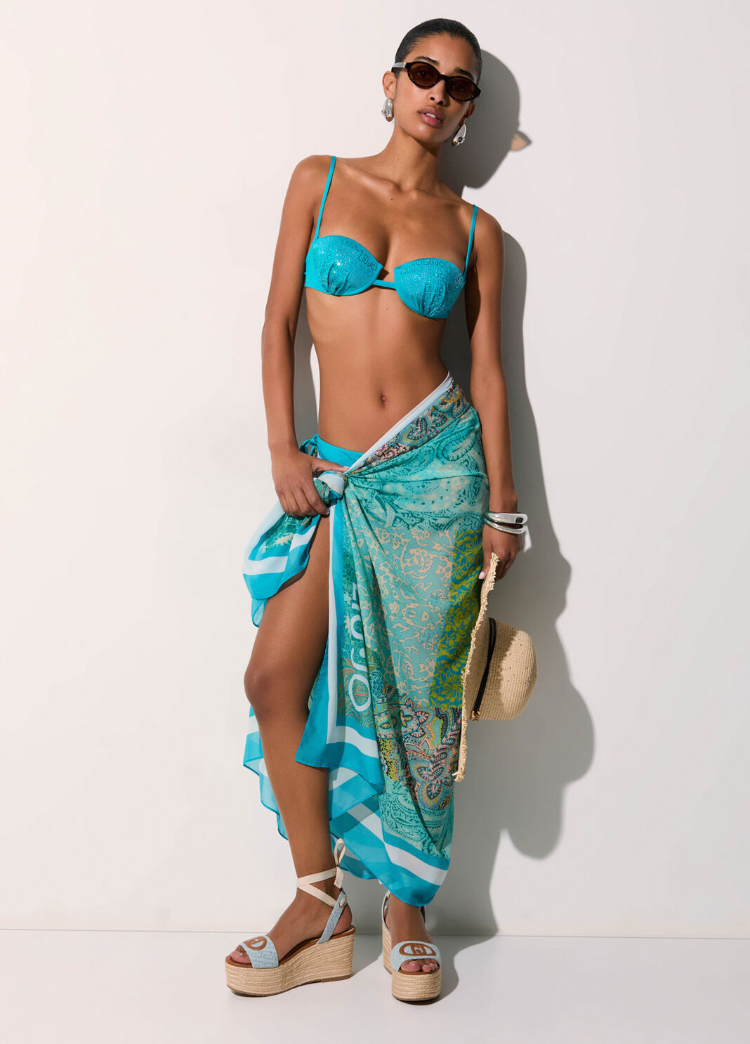 Pareo aus bedrucktem Chiffon Aquagr&uuml;n Liu Jo - large image number 0