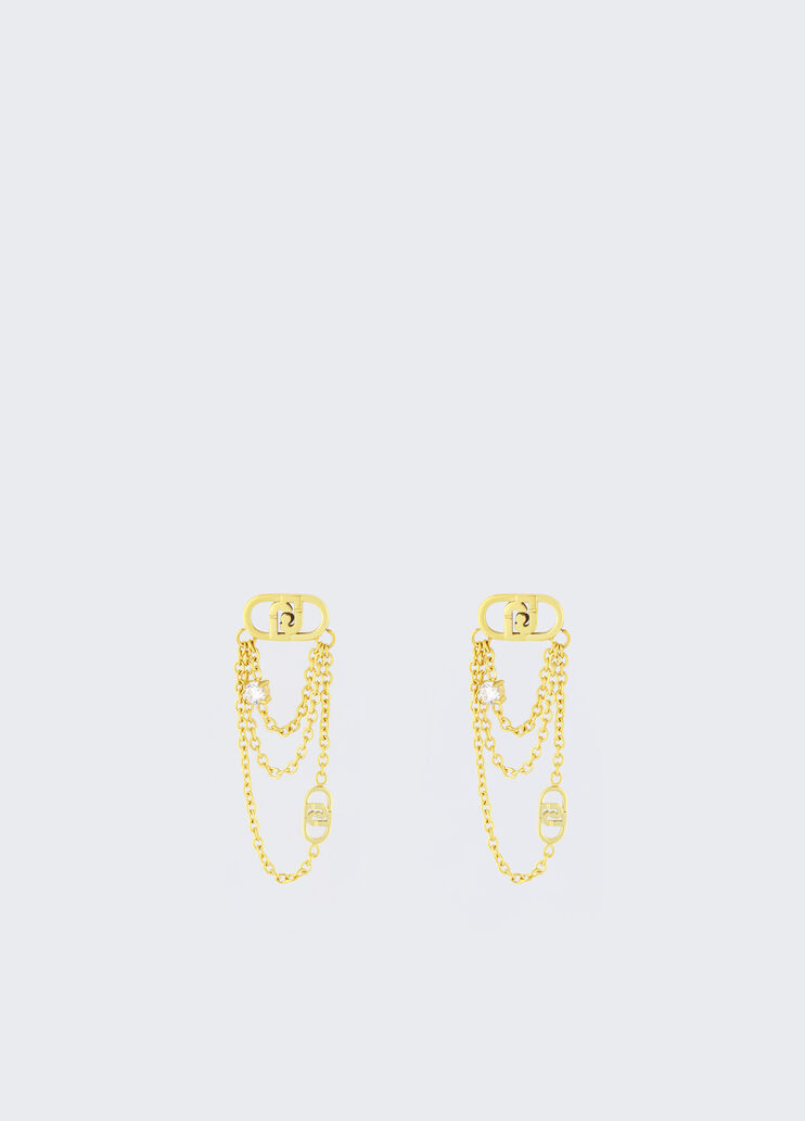 Drop earrings with logo gold Liu Jo - medium Drop earrings with logo gold Liu Jo - medium