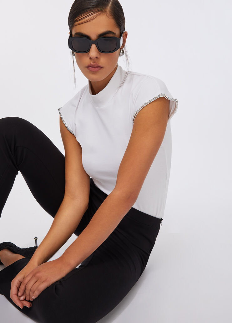 Хлопковая футболка со стразами белый Liu Jo - large image number 4