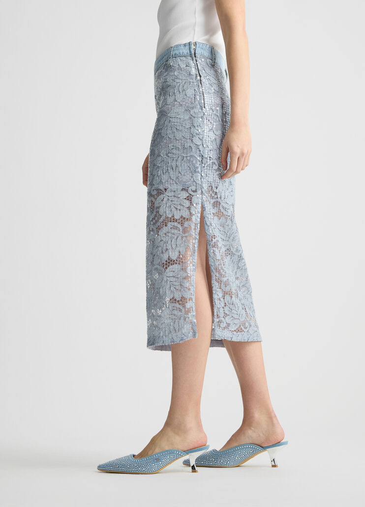 Lace skirt light denim Liu Jo - large image number 3 Lace skirt light denim Liu Jo - large image number 3