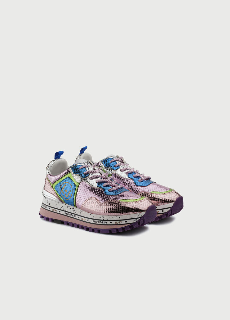 Metallic platform sneakers Gold/pink Liu Jo - large image number 1