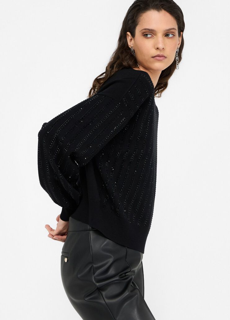 Jumper with gemstones black/gemstones Liu Jo - medium Jumper with gemstones black/gemstones Liu Jo - medium