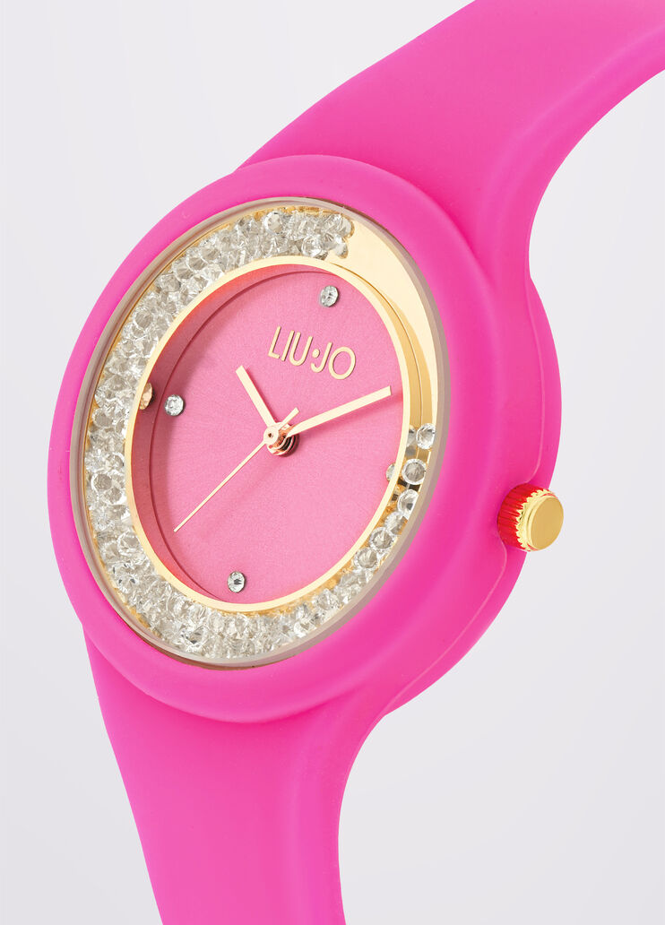 Silicone watch with sparkles silver Liu Jo - medium Silicone watch with sparkles silver Liu Jo - medium