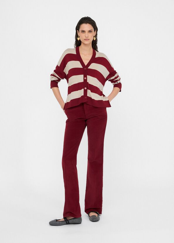 Bootcut-Hose aus Samt Rot Liu Jo - medium