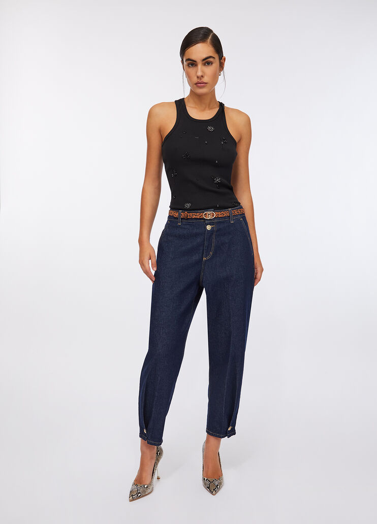 Cropped balloon jeans classic wash Liu Jo - large image number 4