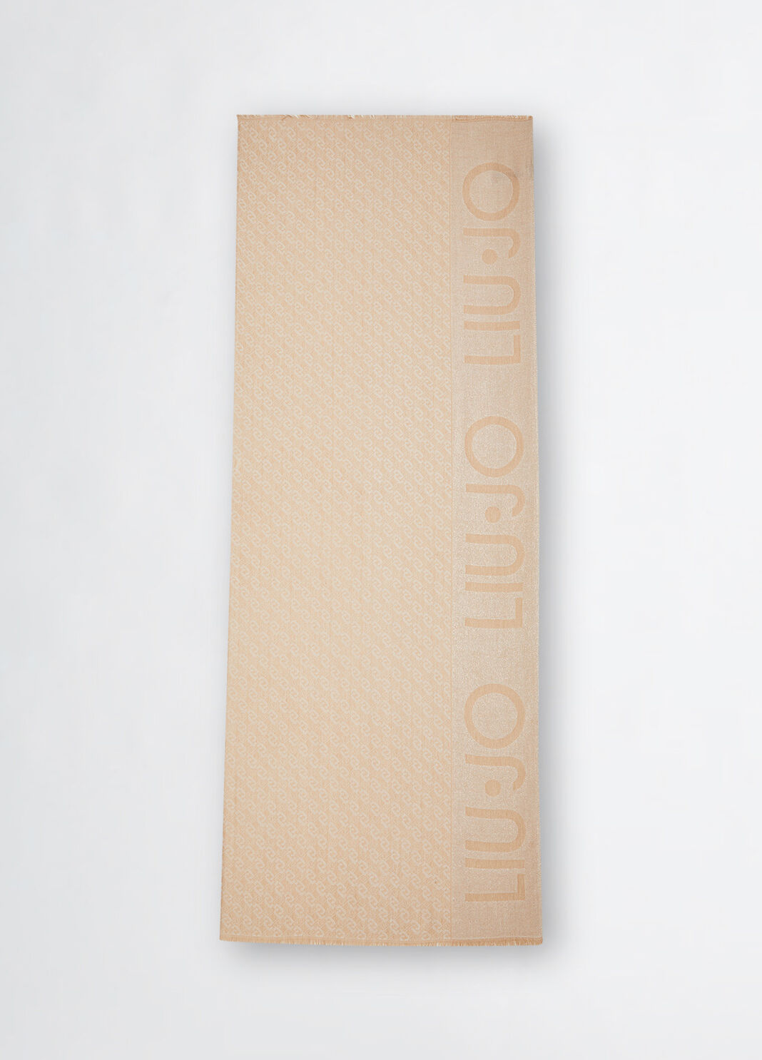 Stole with jacquard logo beige Liu Jo - large image number 2