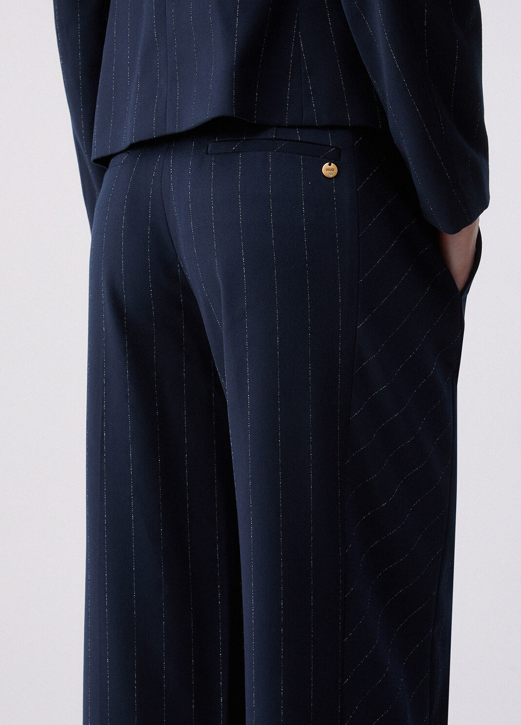 Pinstripe Straight Pants blue pinstripe Liu Jo - large image number 4