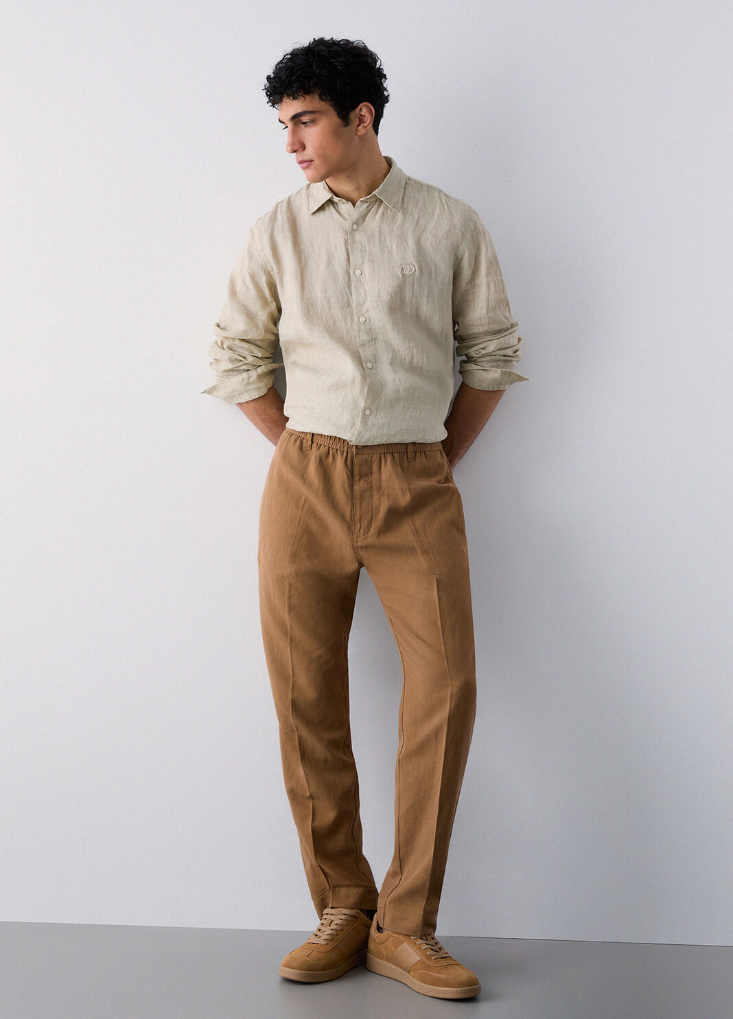 Linen-blend trousers cognac Liu Jo - large image number 2