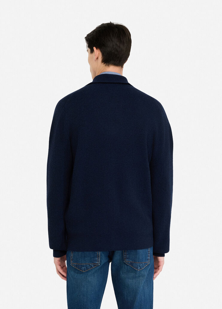 Cardigan aus Wolle und Kaschmir mit Reißverschluss Dunkelblau Liu Jo - large image number 1