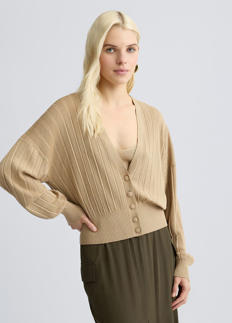 Lurex® cardigan  beige Liu Jo - large image number 0 Lurex® cardigan  beige Liu Jo - large image number 0