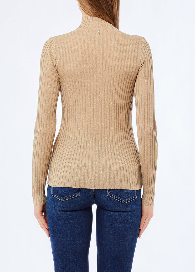 Jersey de cuello alto con lurex&reg; dorado Liu Jo - medium