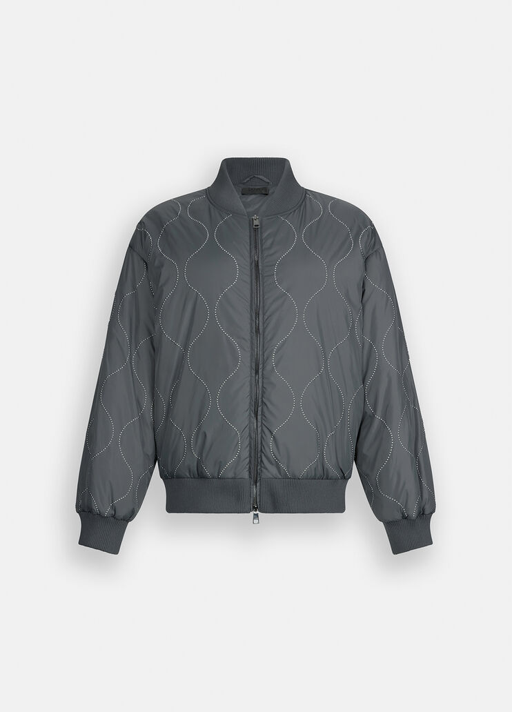 Nylon bomber jacket with studs slate Liu Jo - large image number 6