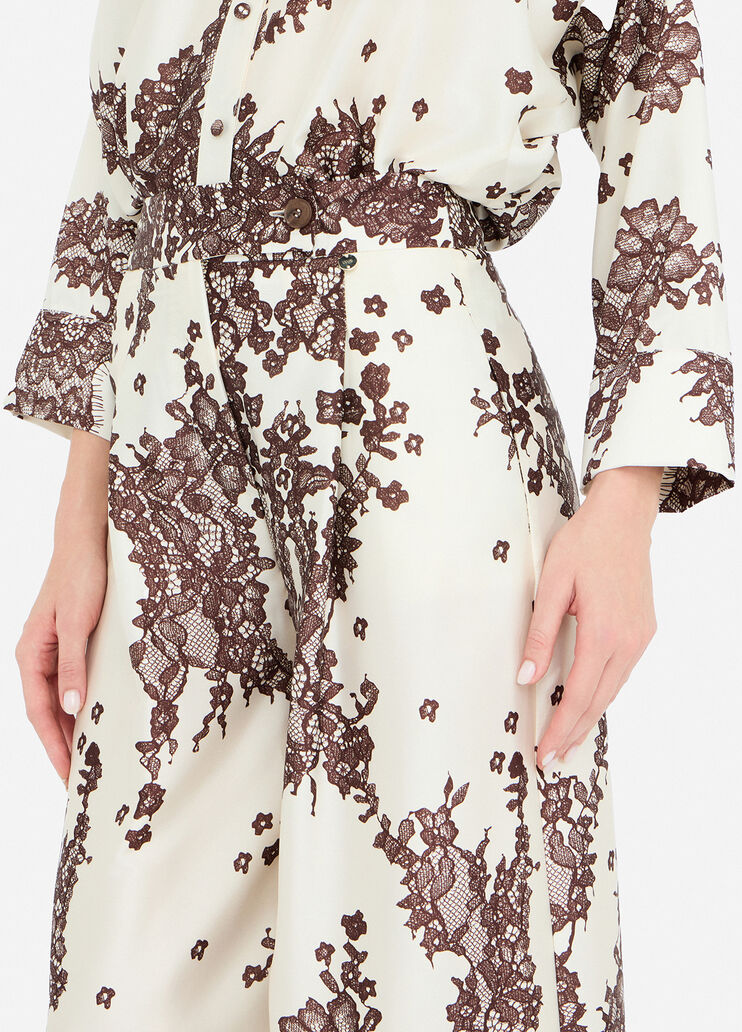 Pantalon en sergé imprimé marron Liu Jo - large image number 2