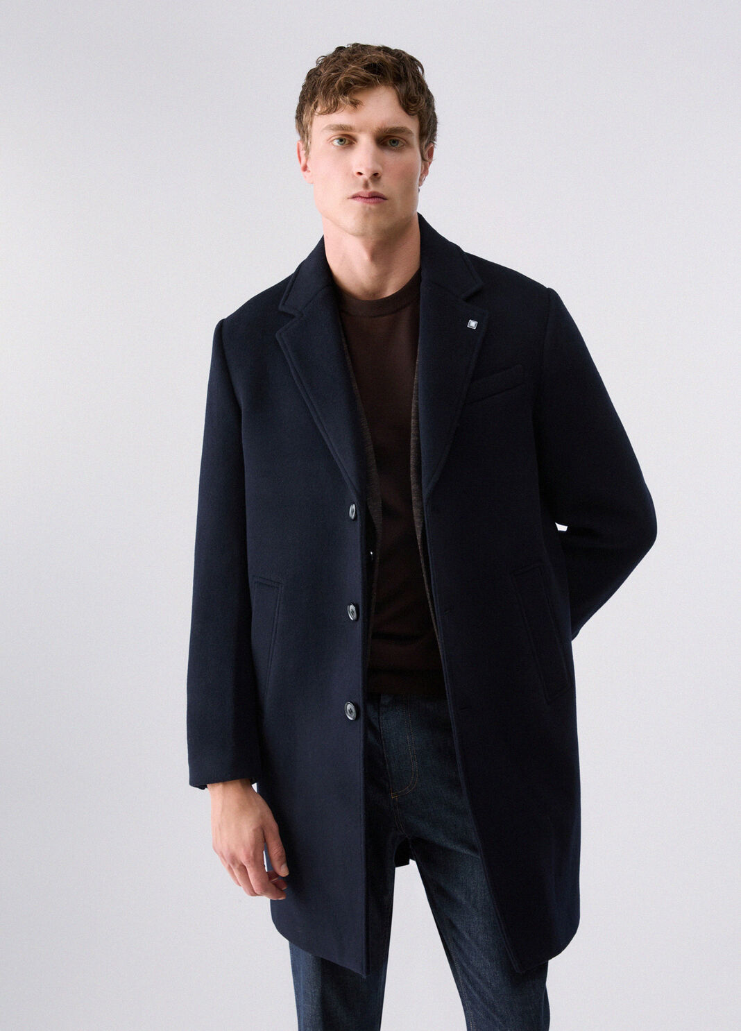 Wool and Cashmere Coat dark blue Liu Jo - large image number 0