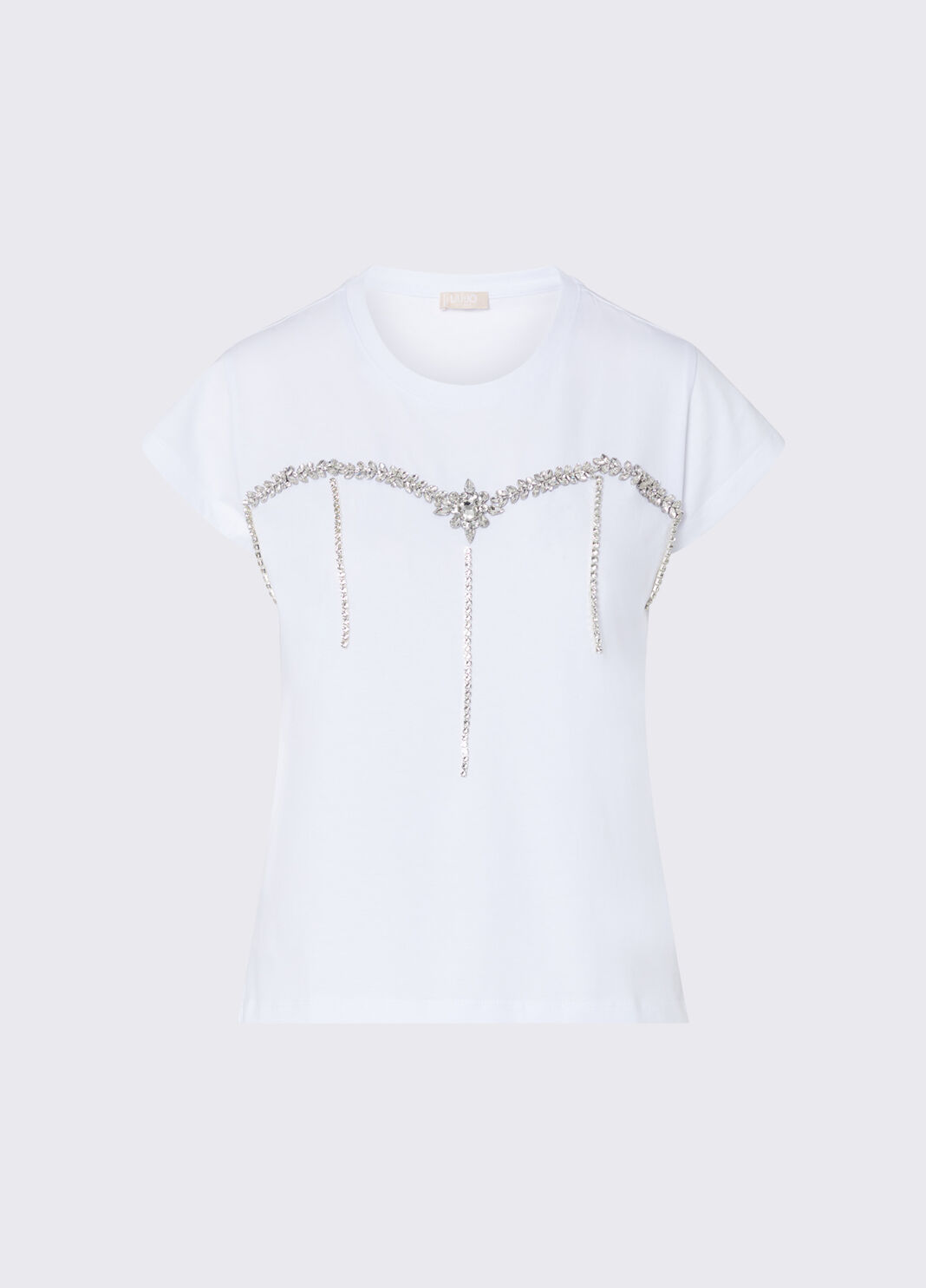 T-shirt with rhinestones white Liu Jo - large image number 4