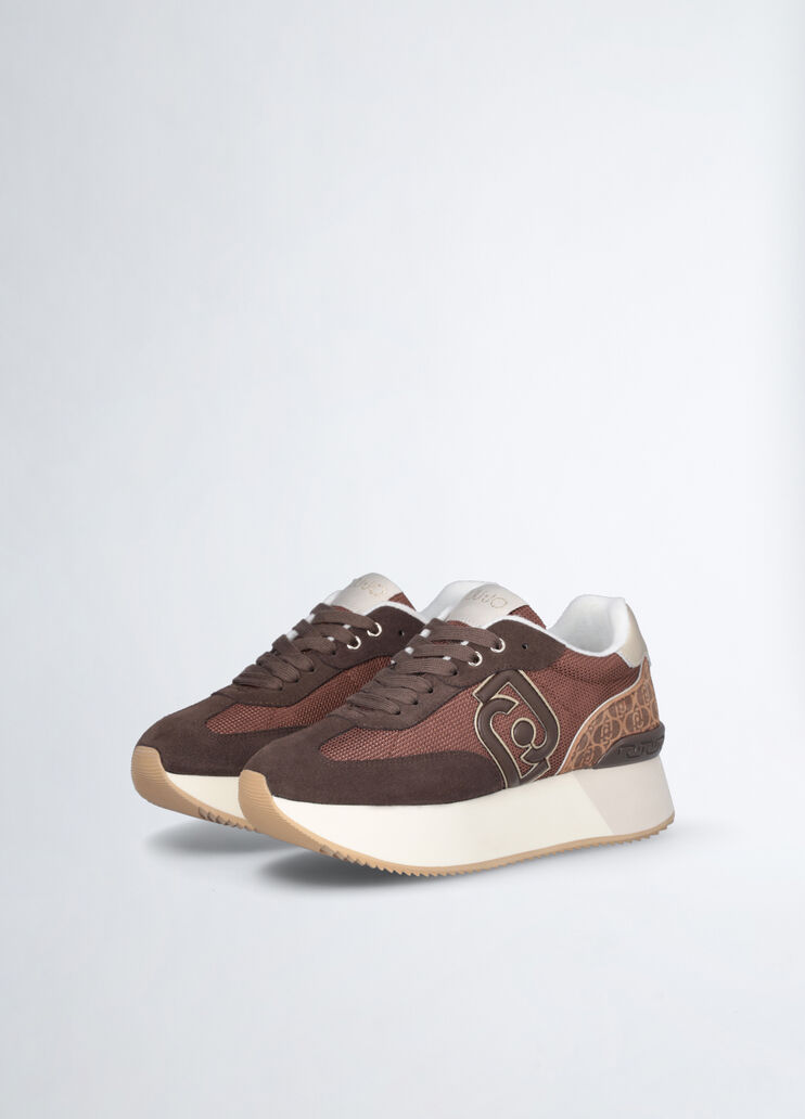 Brighty mesh monogram sneakers brown Liu Jo - medium Brighty mesh monogram sneakers brown Liu Jo - medium