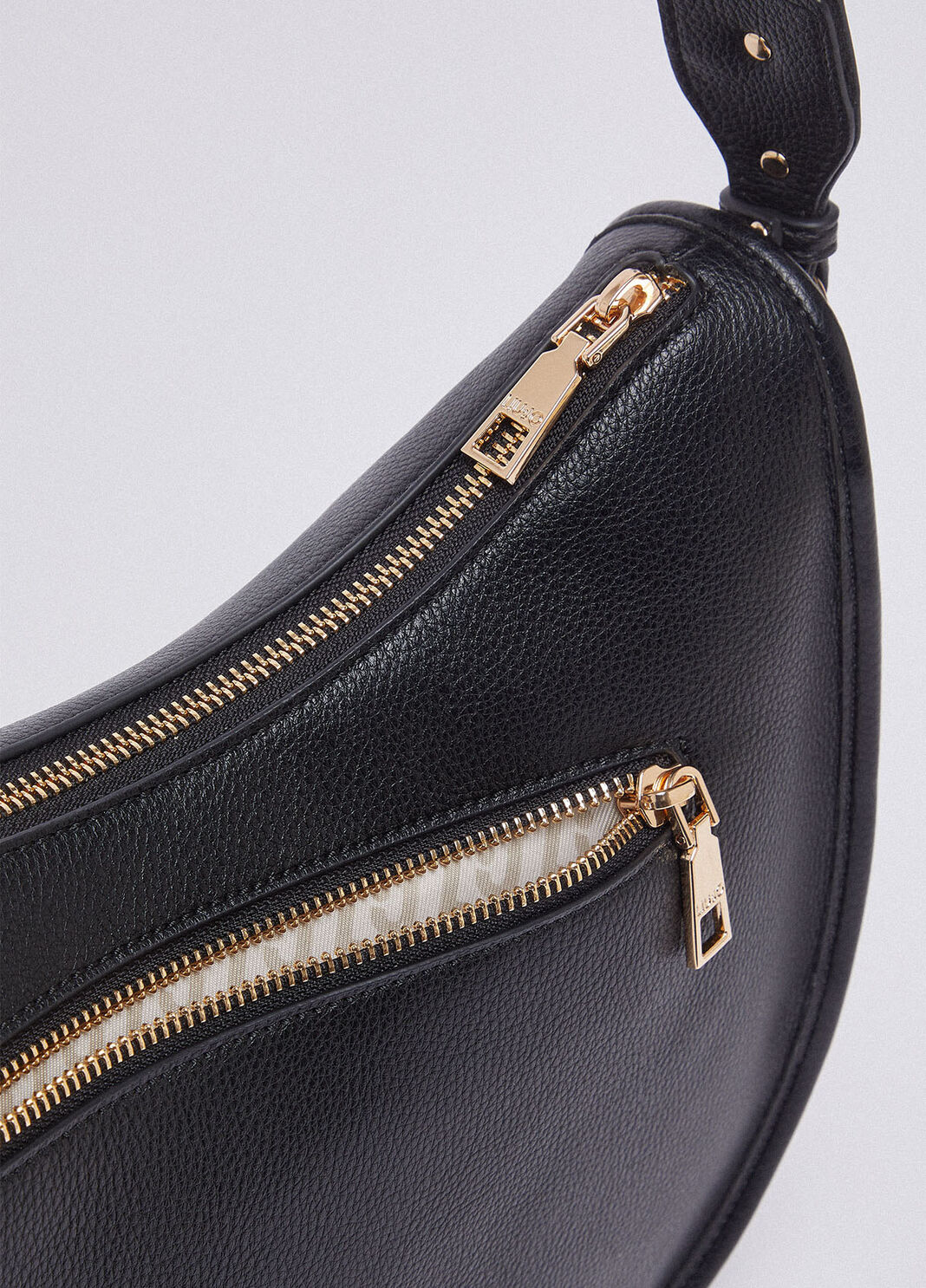 Sac hobo format moyen &agrave; fermeture zipp&eacute;e noir Liu Jo - large image number 5