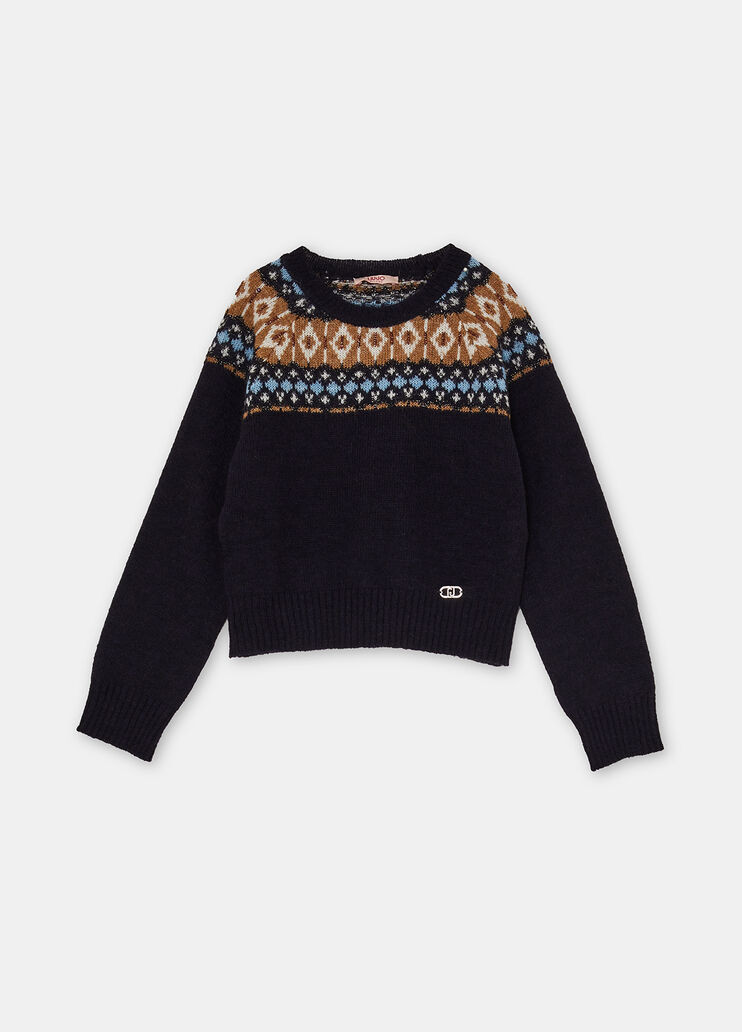 Maglia jacquard in misto alpaca nero Liu Jo - large image number 2 Maglia jacquard in misto alpaca nero Liu Jo - large image number 2