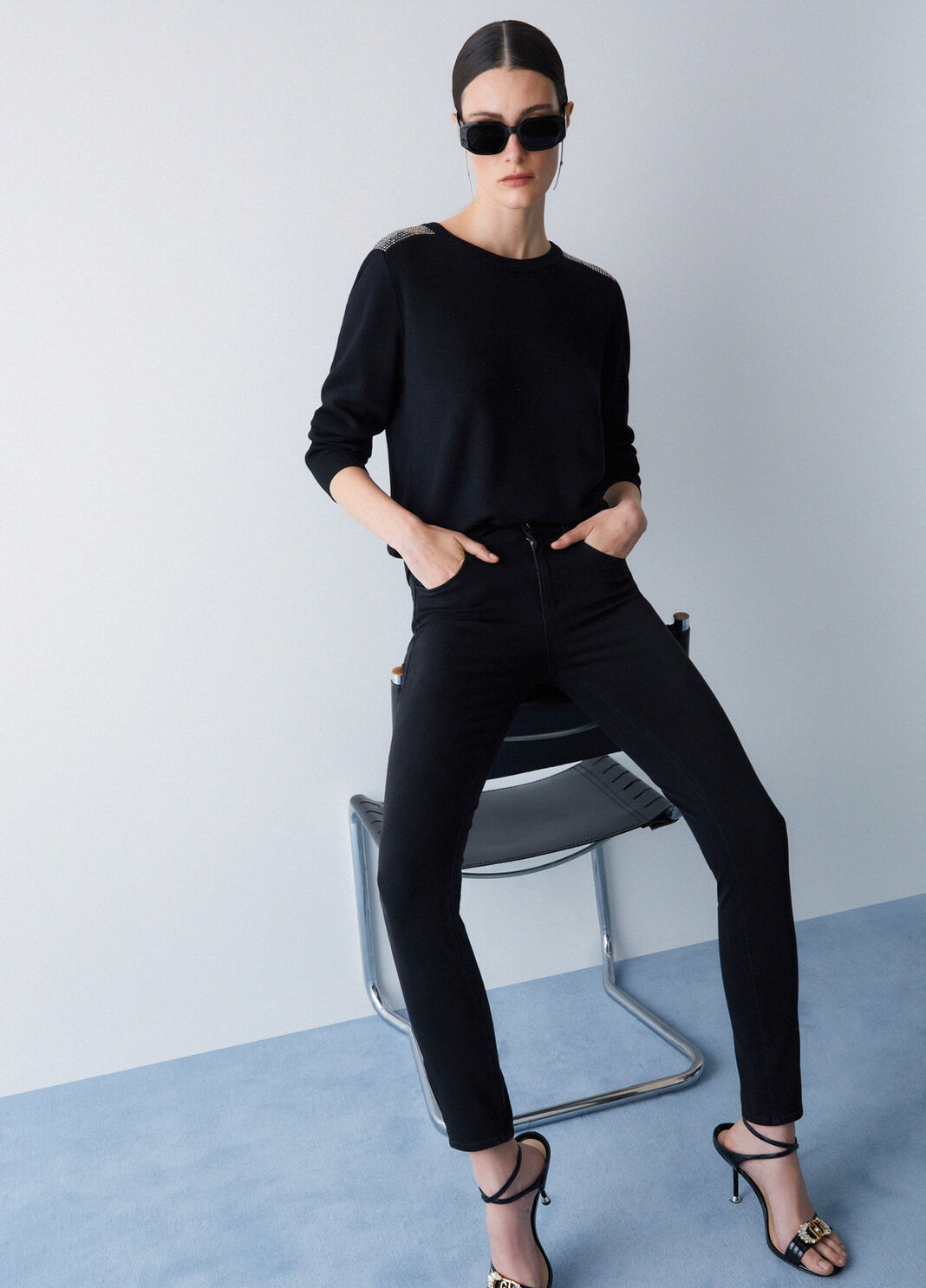 Jumper with beads black Liu Jo - large image number 3