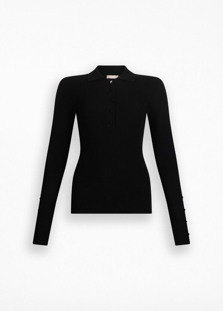 Poloshirt mit Schmucksteinbesatz Schwarz Liu Jo - large image number 6