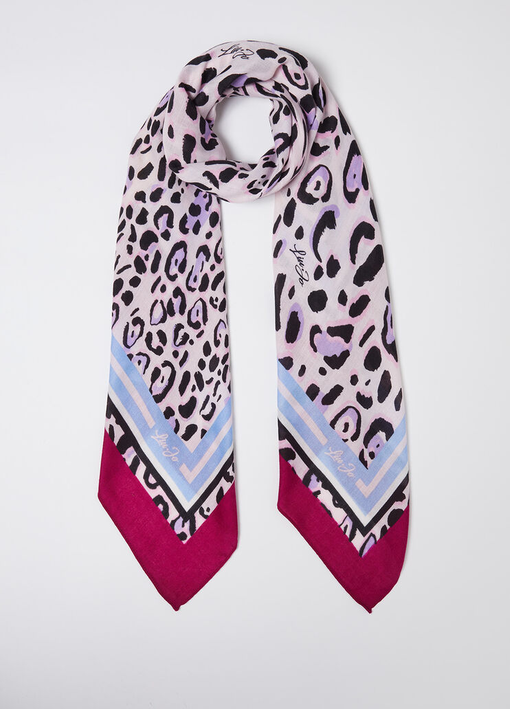 Animal print foulard shocking pink Liu Jo - medium Animal print foulard shocking pink Liu Jo - medium