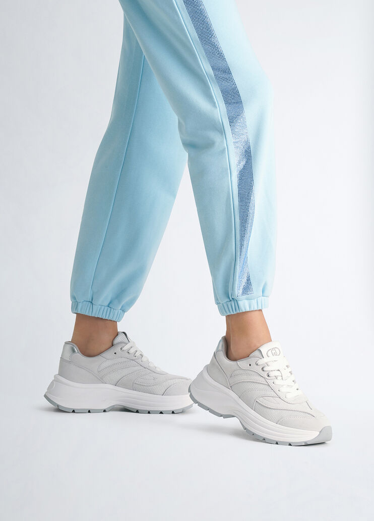 Sneakers in suede and brighty mesh off-white Liu Jo - medium Sneakers in suede and brighty mesh off-white Liu Jo - medium