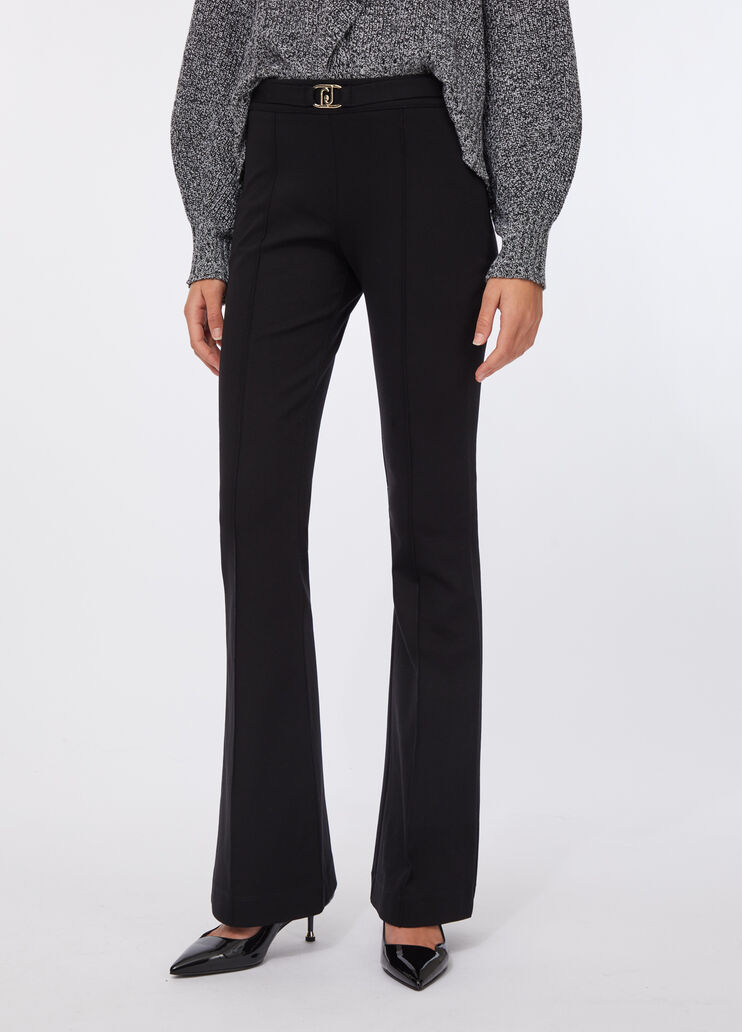 Pantaloni flare con cintura nero Liu Jo - large image number 0