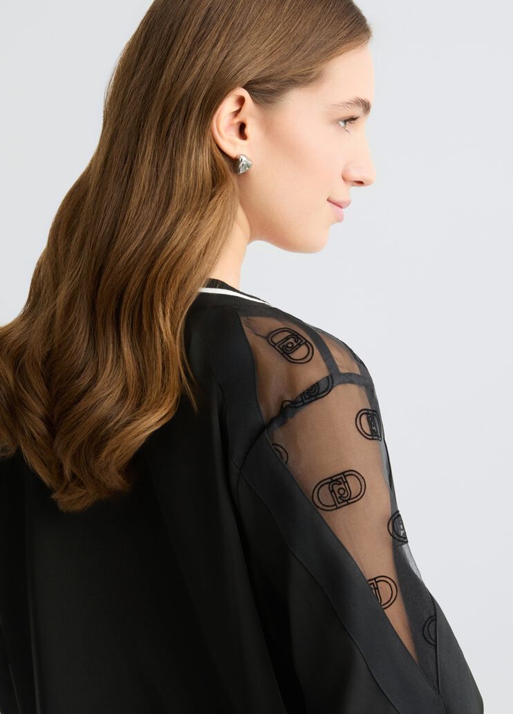 V-neck sweatshirt black Liu Jo - large image number 4 V-neck sweatshirt black Liu Jo - large image number 4